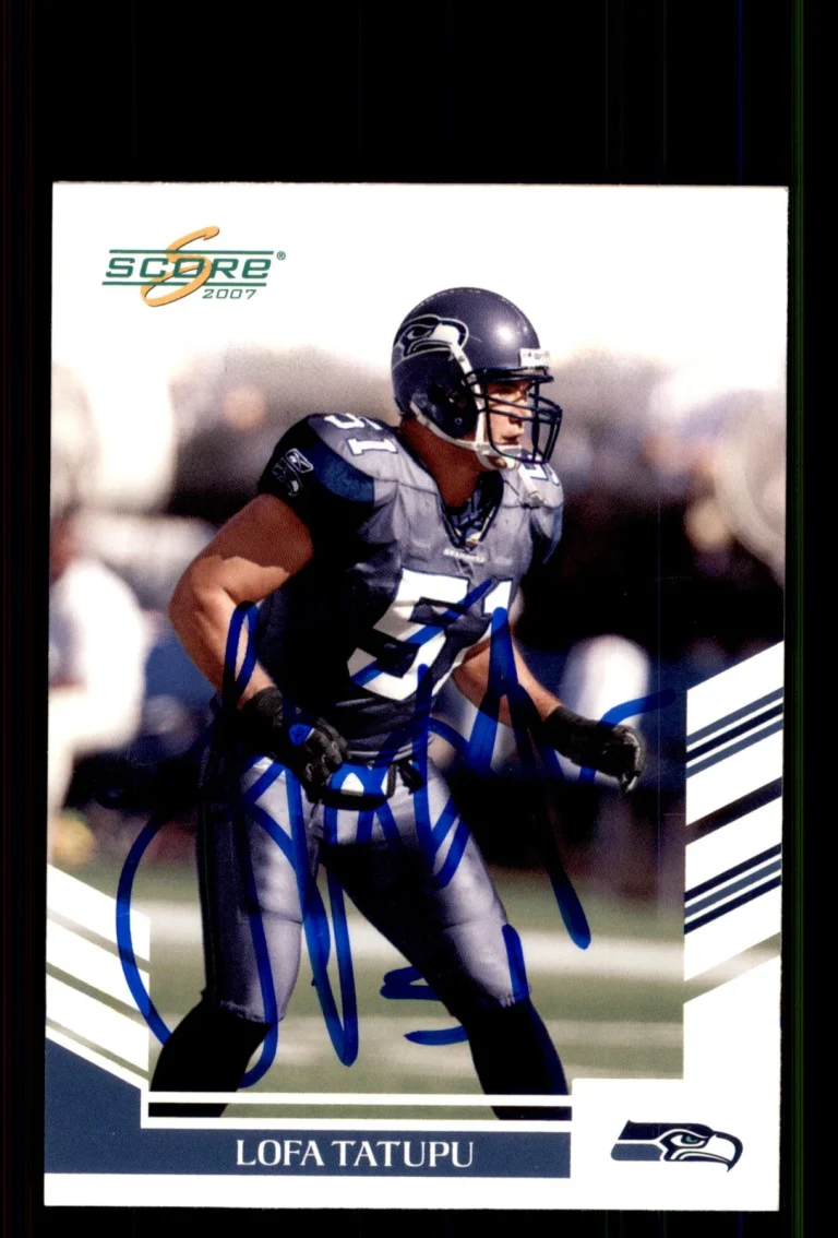 Signed Football Card Auto Lofa Tatupu 2007 Score #134 Seattle Seahawks