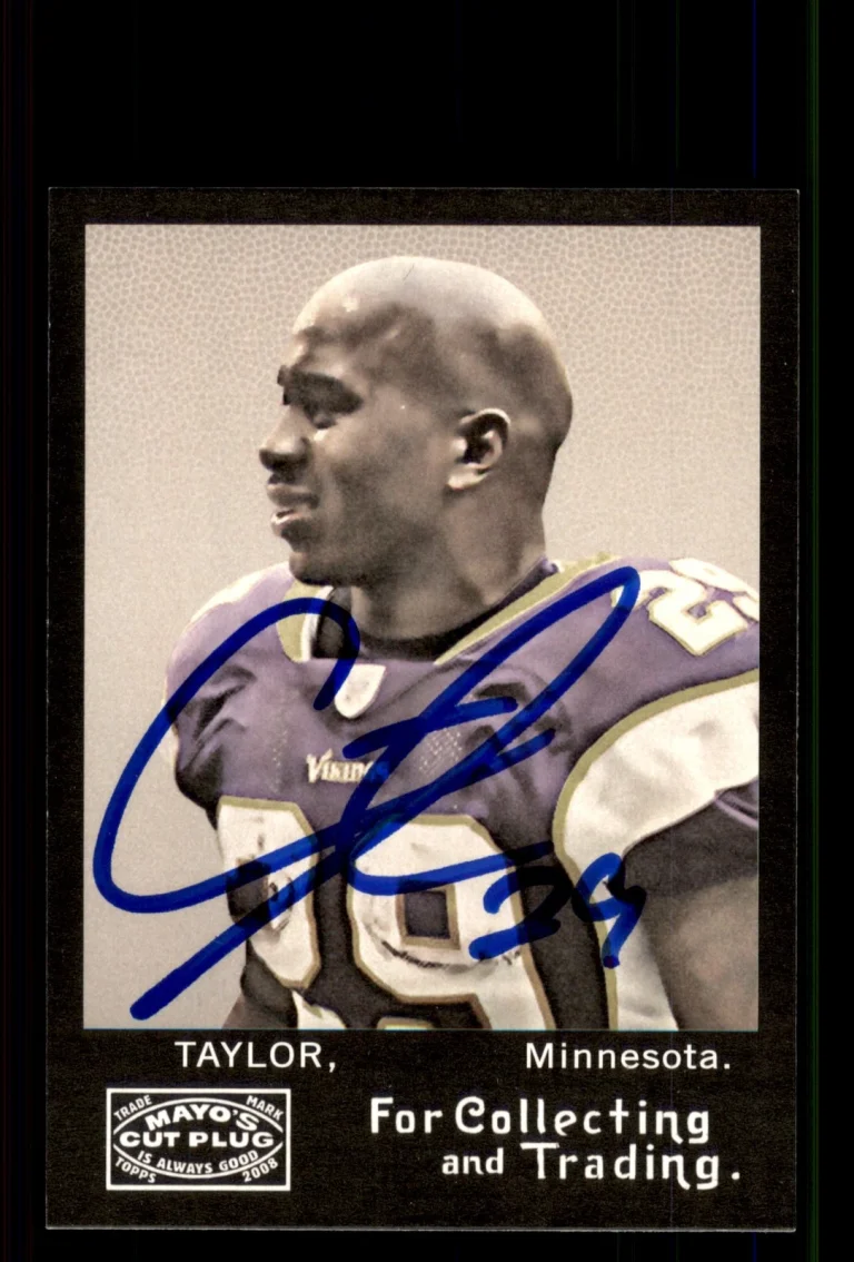 Signed Football Card Auto Chester Taylor 2008 Topps Mayo #319 Minnesota Vikings