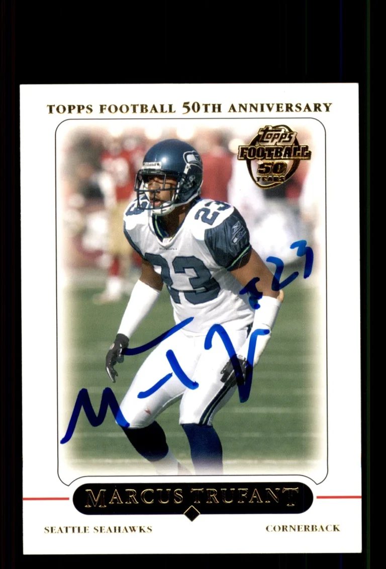 Signed Football Card Auto Marcus Trufant 2005 Topps #24 Seattle Seahawks
