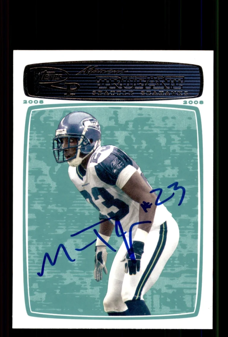 Signed Football Card Auto Marcus Trufant 2008 Topps Rookie Progression #102