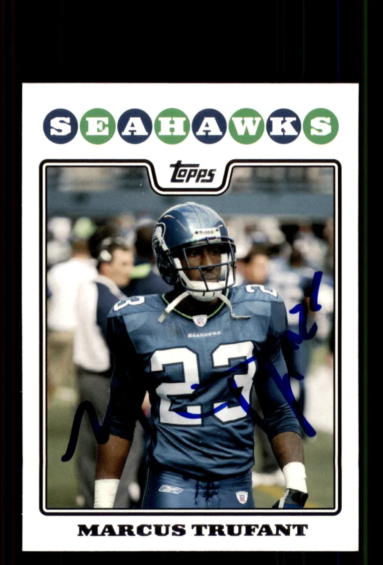 Signed Football Card Auto Marcus Trufant 2008 Topps #249 Seattle Seahawks