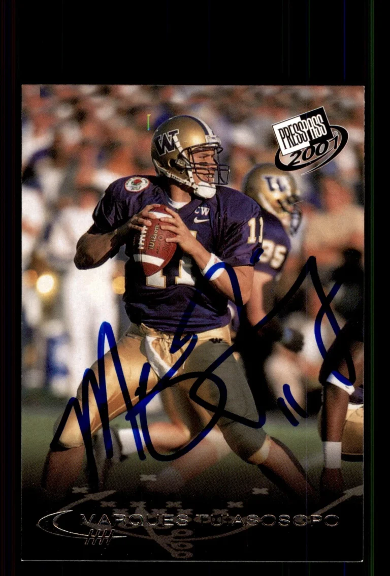 Signed Football Card Auto Marques Tuiasosopo 2001 Press Pass #5 Huskies