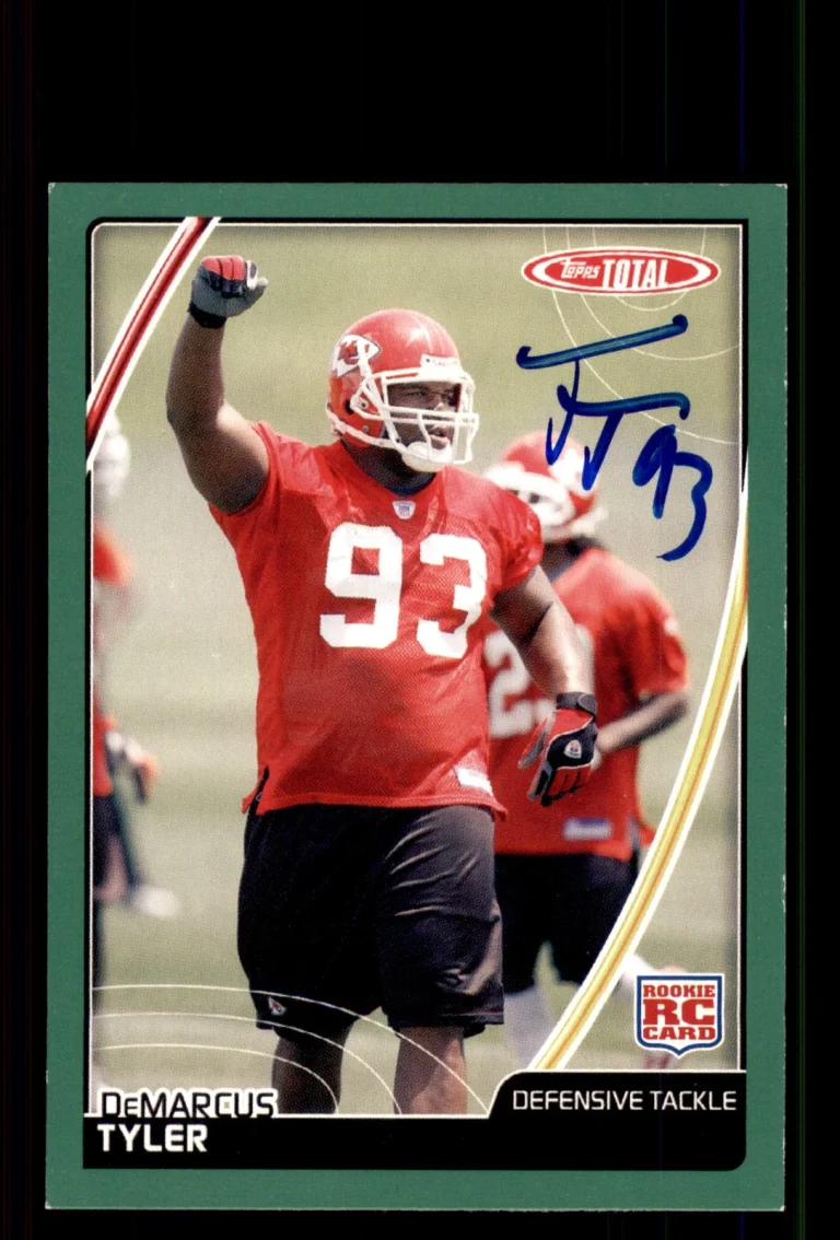 Signed Football Card Auto Tank Tyler 2007 Topps Total #503 Kansas City Chiefs