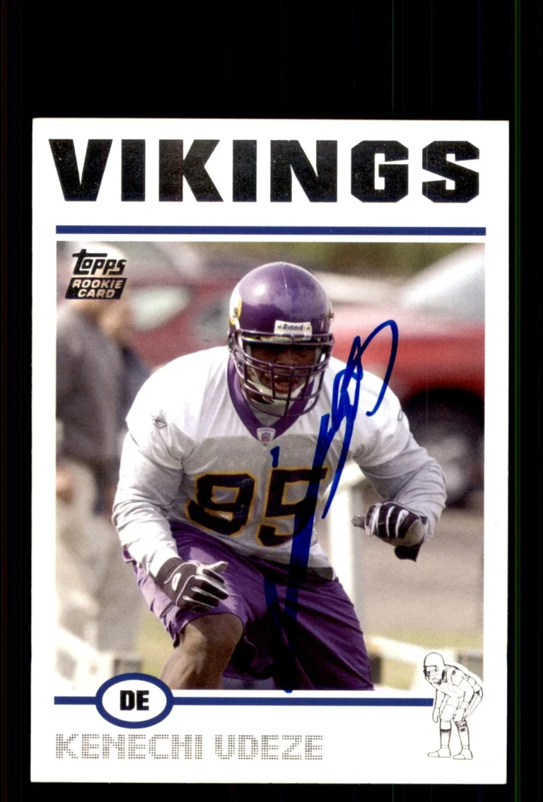 Signed Football Card Auto Kenechi Udeze 2004 Topps #354 Minnesota Vikings