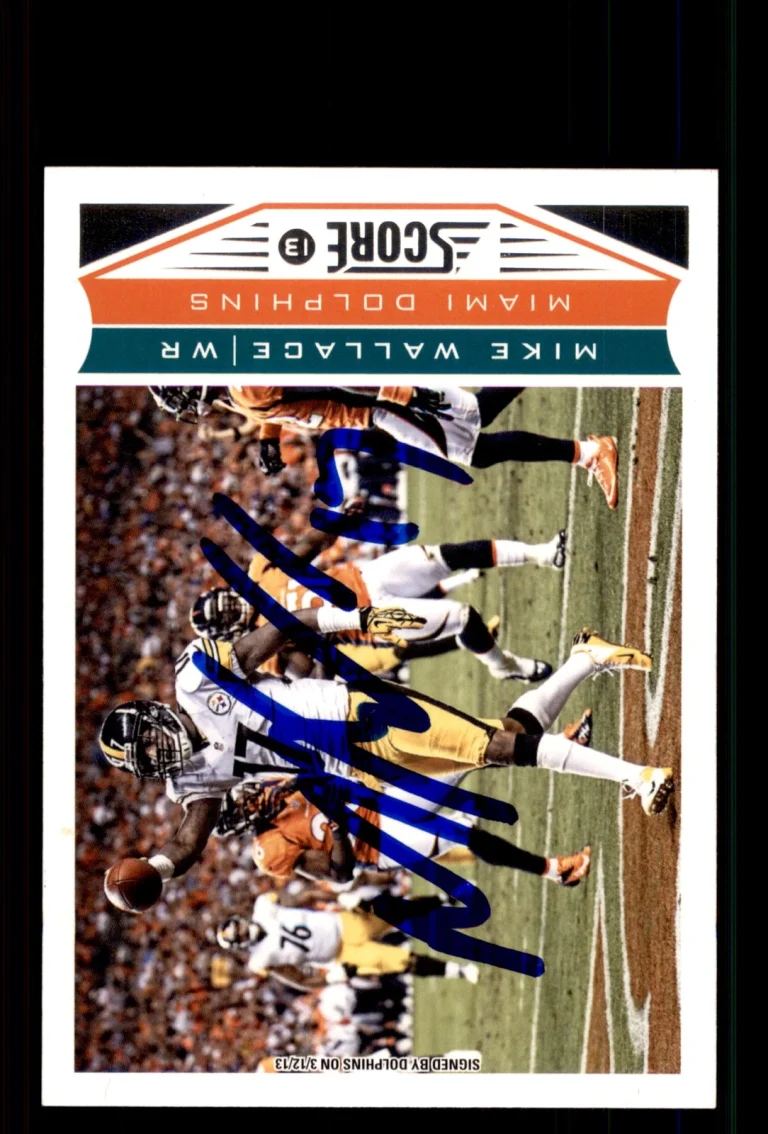 Signed Football Card Auto Mike Wallace 2013 Score #110 Miami Dolphins