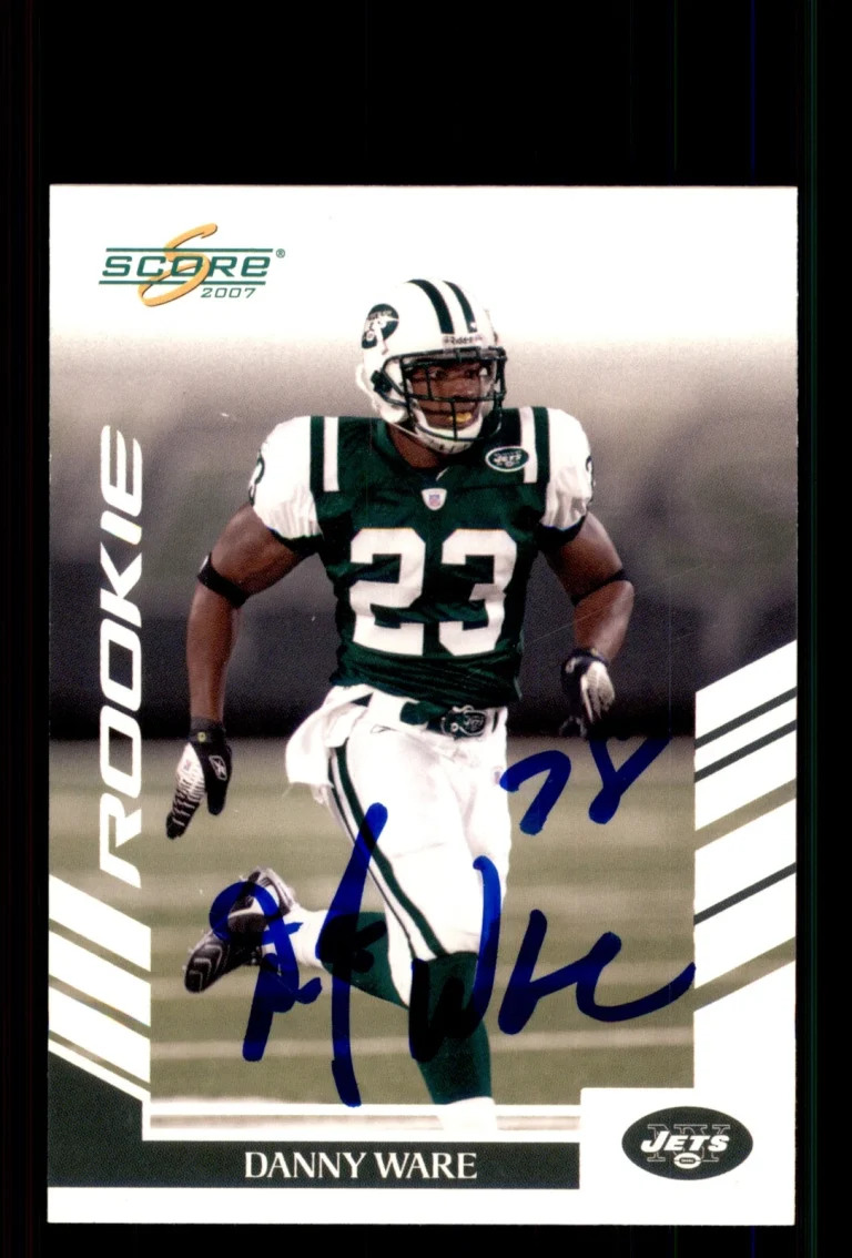 Signed Football Card Auto Danny Ware 2007 Score #312 New York Jets