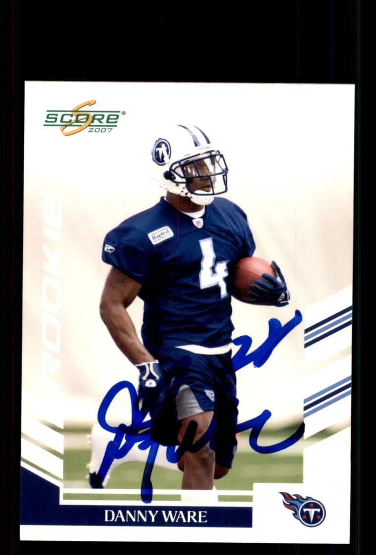Signed Football Card Auto Danny Ware 2007 Score #312 Tennessee Titans