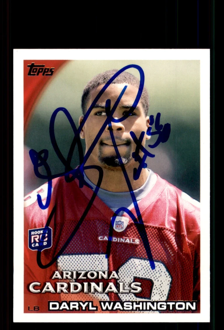 Signed Football Card Auto Daryl Washington 2010 Topps #388 Arizona Cardinals