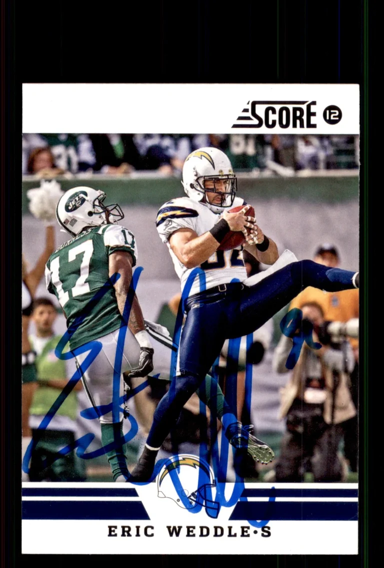 Signed Football Card Auto Eric Weddle 2012 Score #227 San Diego Chargers