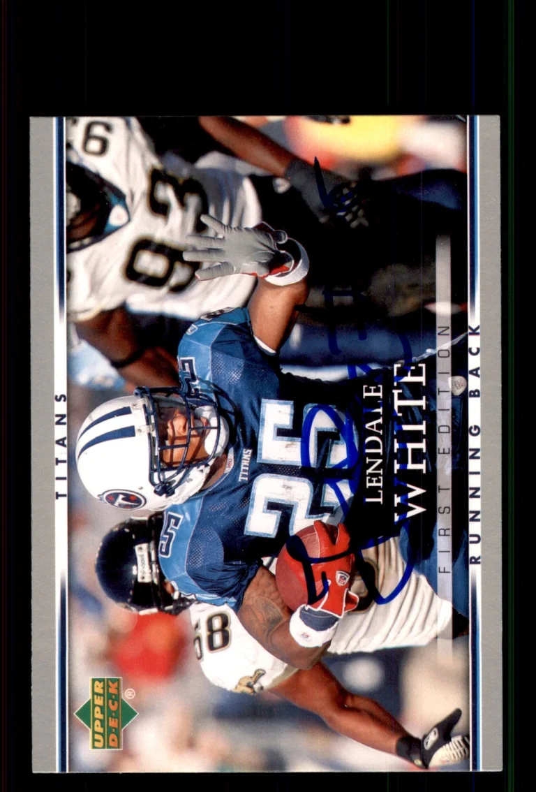 Signed Football Card Auto LenDale White 2007 Upper Deck #192 Tennessee Titans