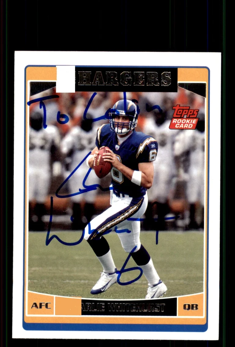 Signed Football Card Auto Charlie Whitehurst 2006 Topps #370 San Diego Chargers