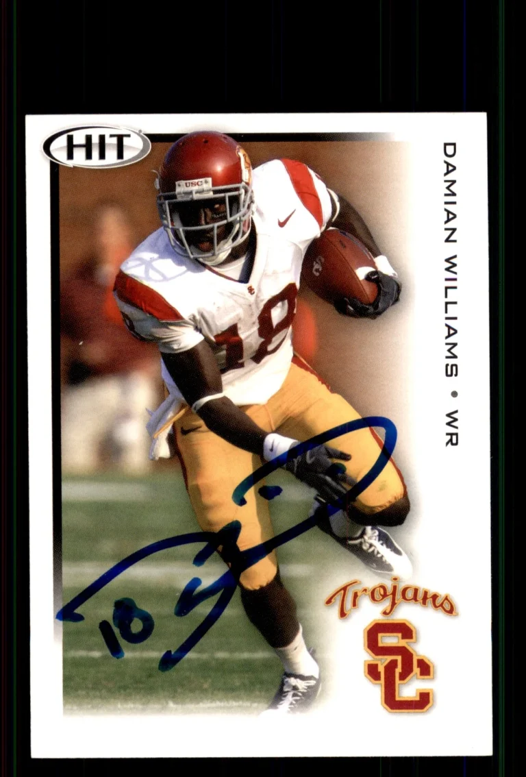 Signed Football Card Auto Damian Williams 2010 SAGE HIT #18 USC Trojans