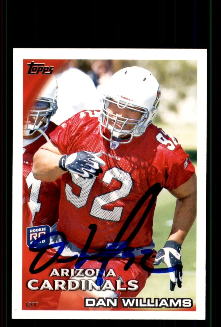 Signed Football Card Auto Dan Williams 2010 Topps #263 Arizona Cardinals