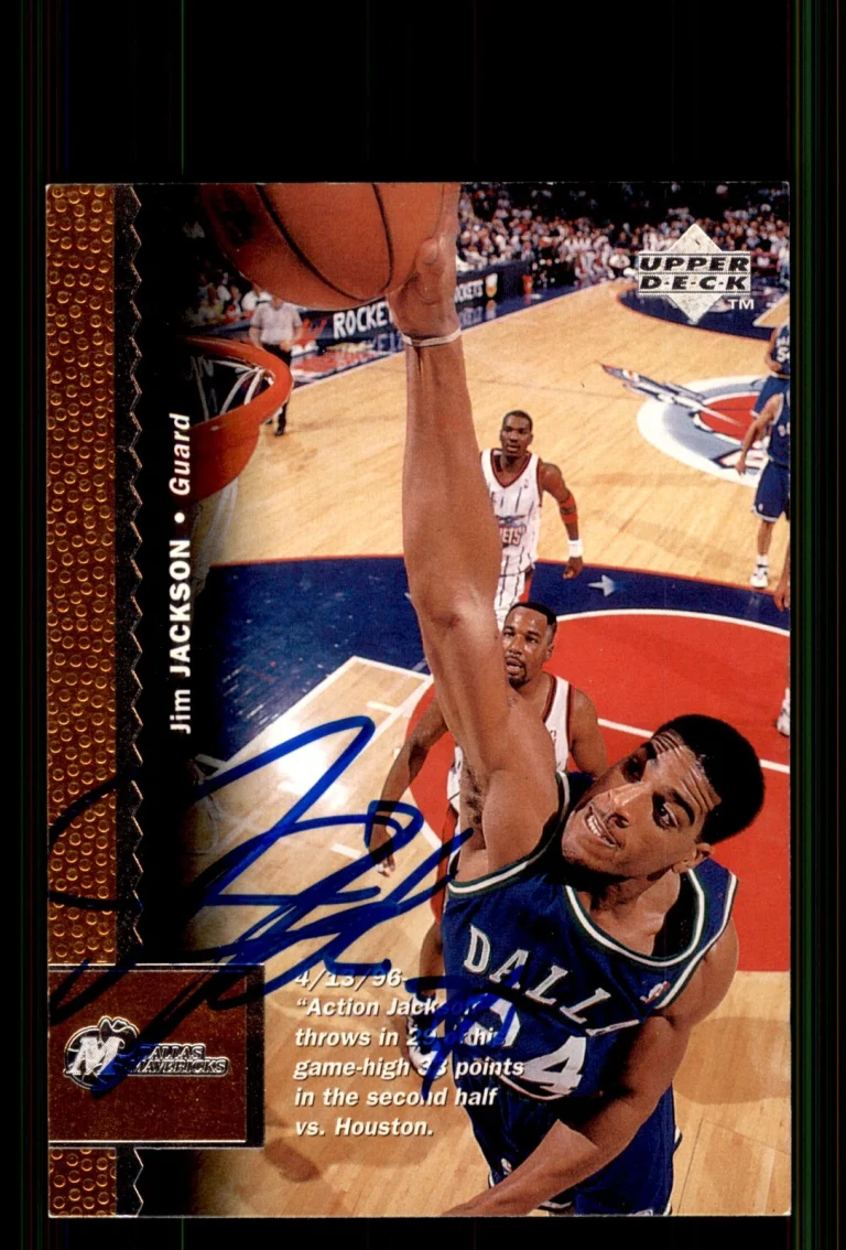 Signed Basketball Card Auto Jim Jackson 1996-97 Upper Deck #26 Mavericks