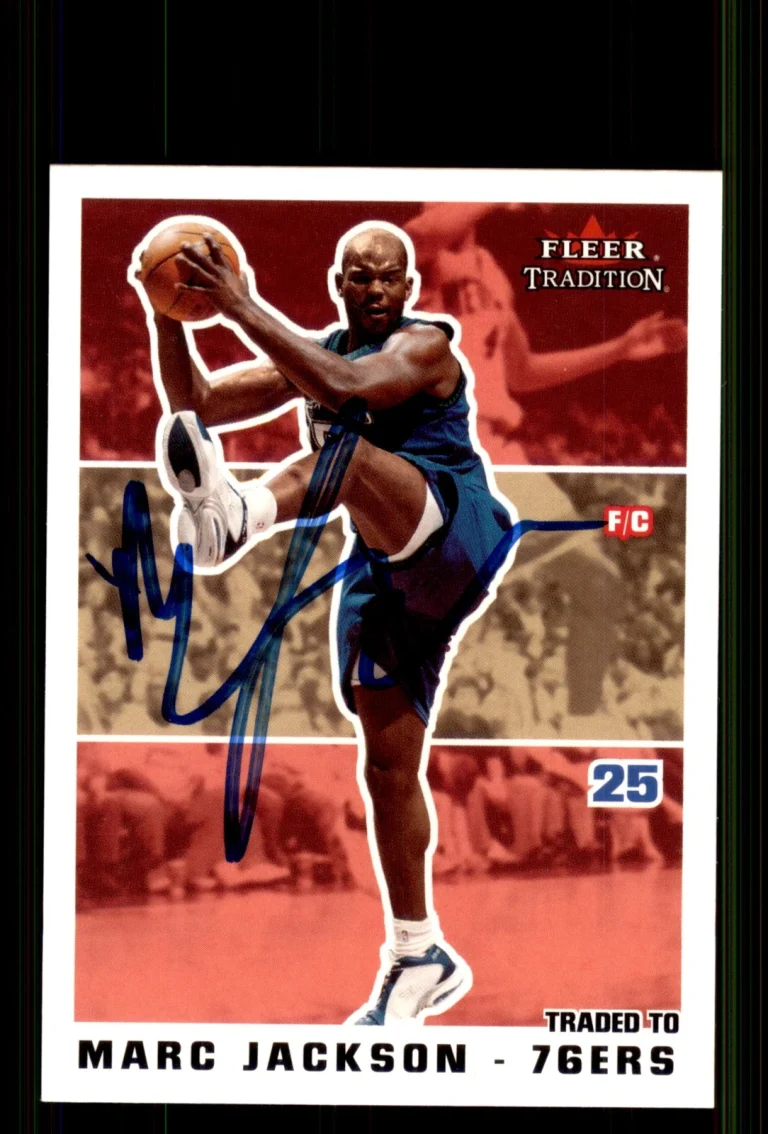 Signed Basketball Card Auto Marc Jackson 2003-04 Fleer Tradition #205 76ers