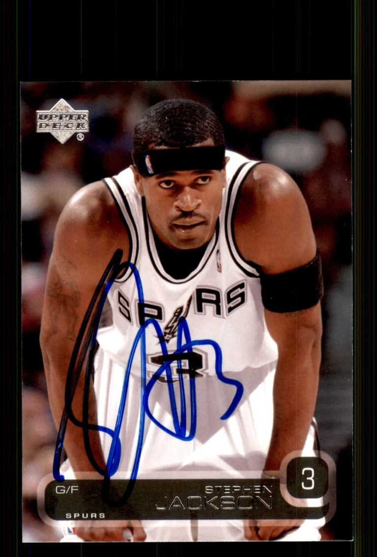 Signed Basketball Card Auto Stephen Jackson 2002-03 Upper Deck #362 Spurs