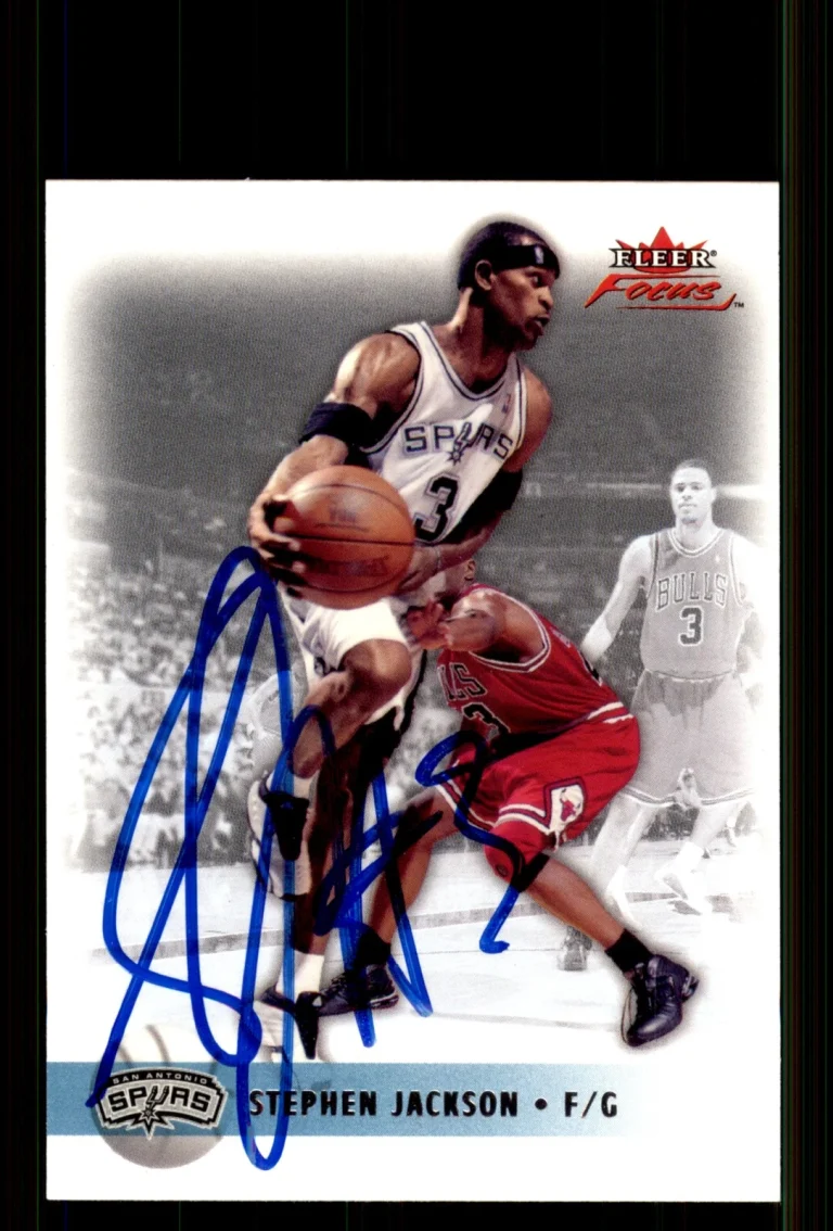 Signed Basketball Card Auto Stephen Jackson 2003-04 Fleer Focus #78 Spurs