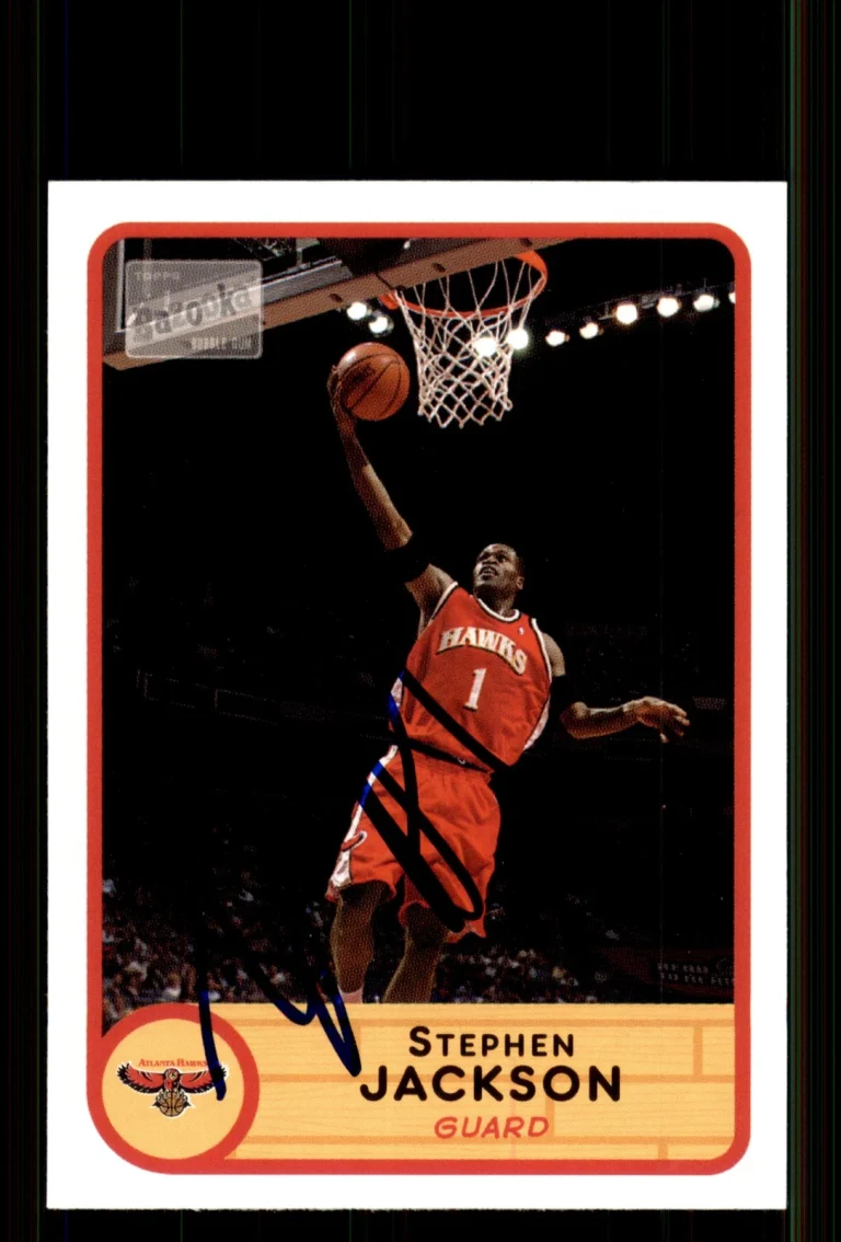 Signed Basketball Card Auto Stephen Jackson 2003-04 Bazooka #153 Atlanta Hawks
