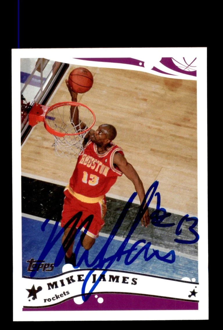 Signed Basketball Card Auto Mike James 2005-06 Topps #138 Houston Rockets