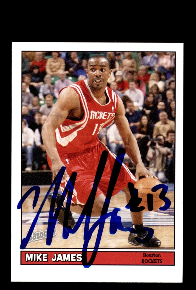 Signed Basketball Card Auto Mike James 2005-06 Bazooka #39 Houston Rockets