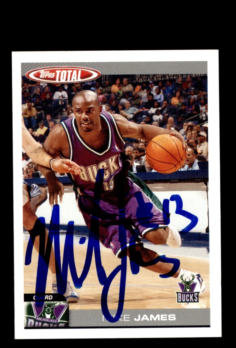 Signed Basketball Card Auto Mike James 2004-05 Topps Total #92 Milwaukee Bucks