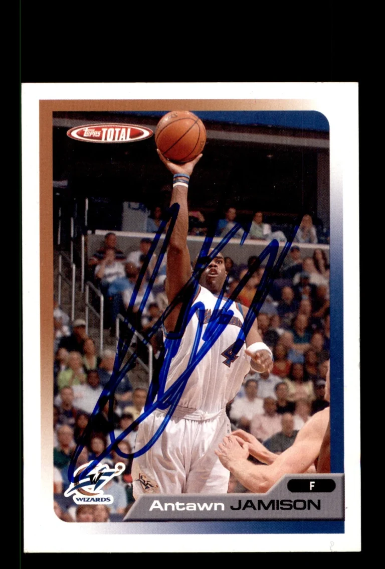 Signed Basketball Card Auto Antawn Jamison 2005-06 Topps Total #100 Wizards