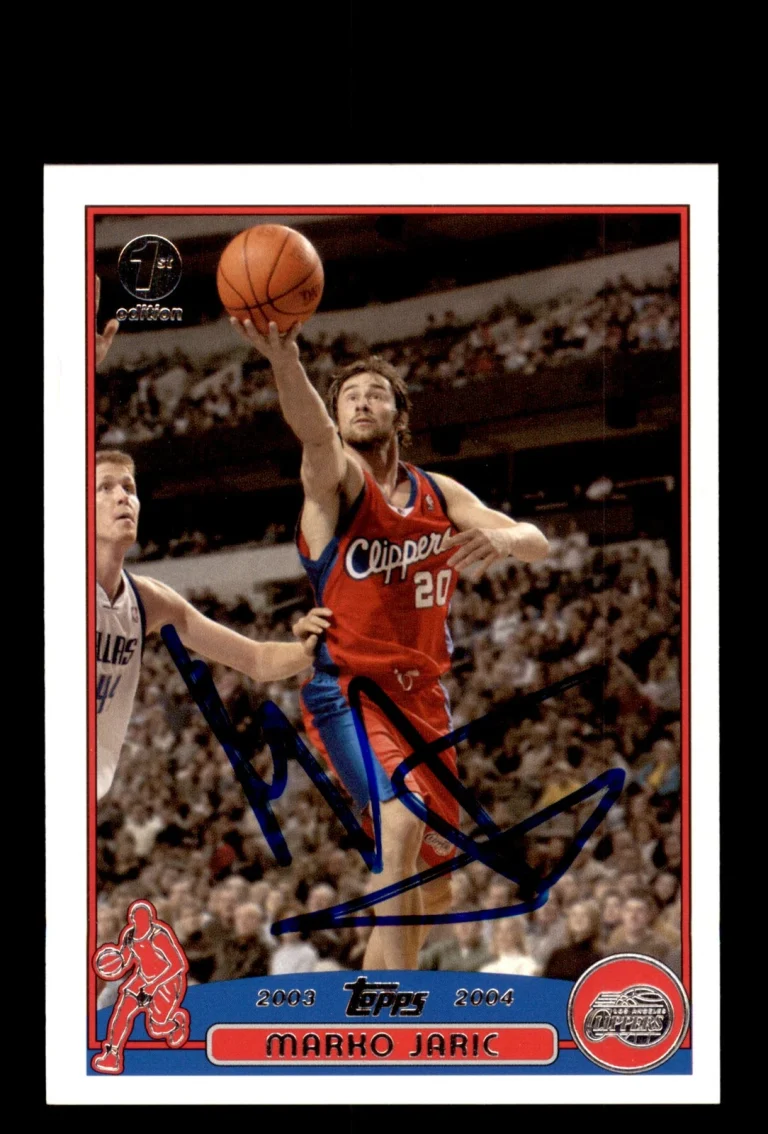 Signed Basketball Card Auto Marko Jaric 2003-04 Topps #101 Clippers