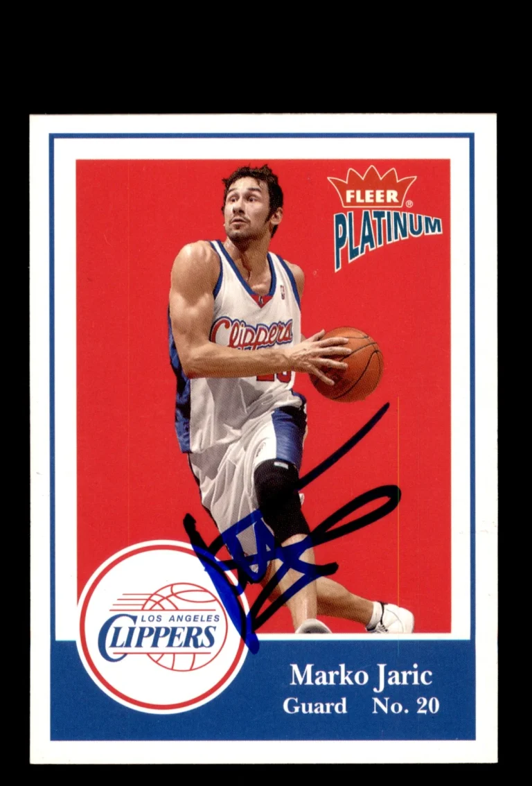 Signed Basketball Card Auto Marko Jaric 2003-04 Fleer Platinum #132 Clippers