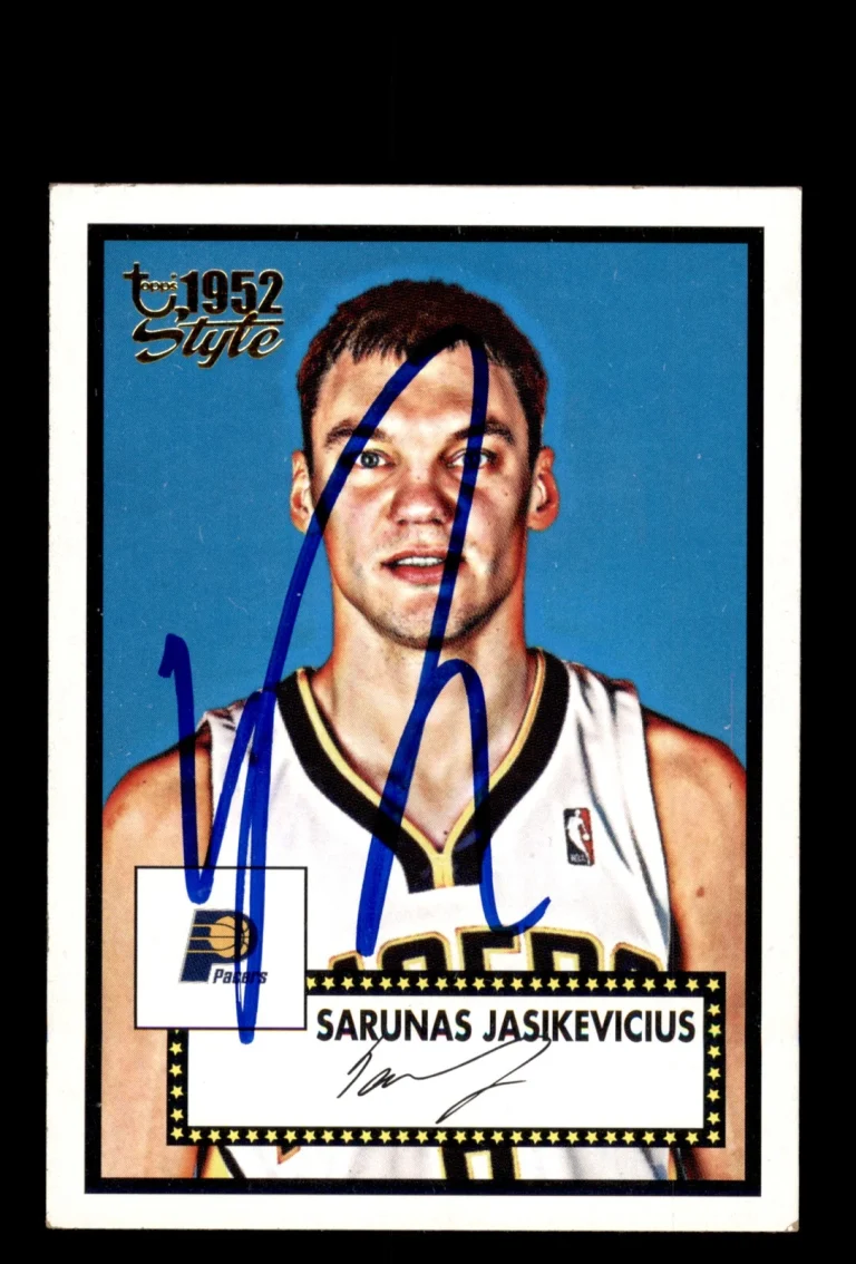 Signed Basketball Card Auto Sarunas Jasikevicius 2005-06 Topps 1952 Style #141
