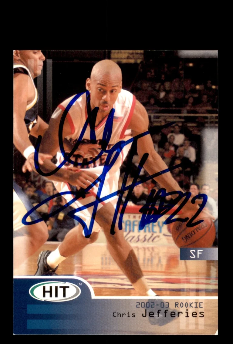 Signed Basketball Card Auto Chris Jefferies 2002 SAGE HIT #27 Fresno State