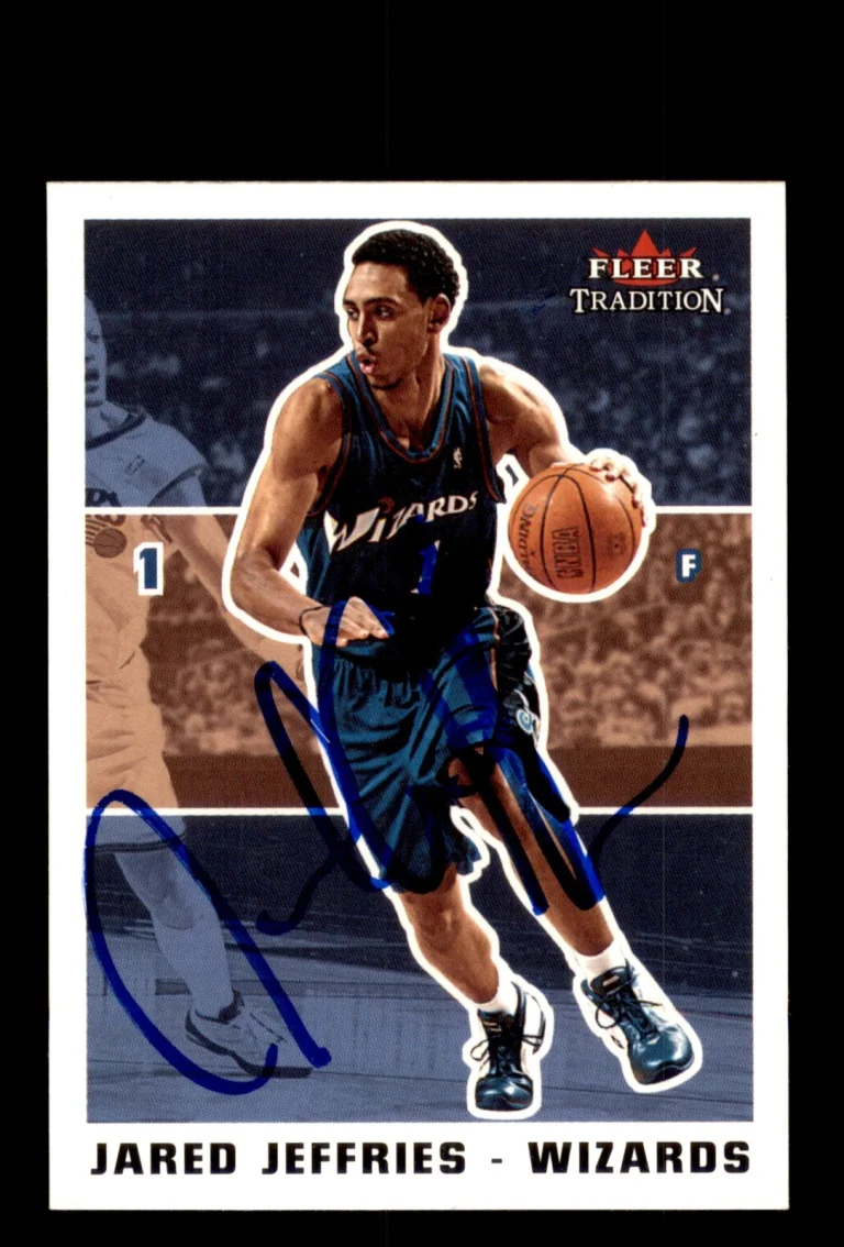 Signed Basketball Card Auto Jared Jeffries 2003-04 Fleer Tradition #39 Wizards
