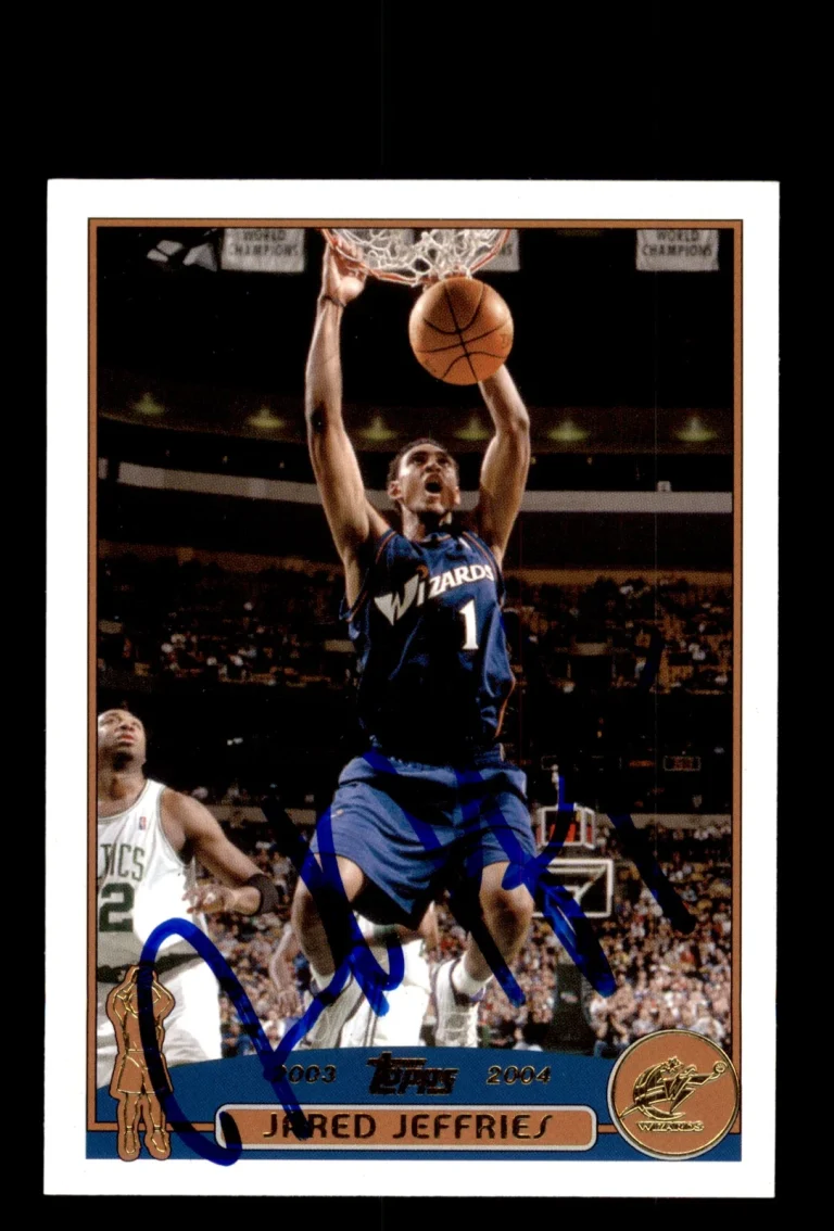 Signed Basketball Card Auto Jared Jeffries 2003-04 Topps #70 Washington Wizards