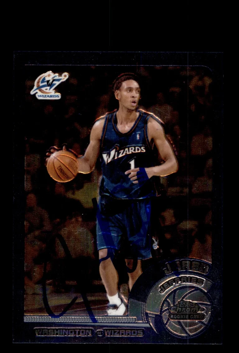 Signed Basketball Card Auto Jared Jeffries 2002-03 Topps Chrome #134 Wizards