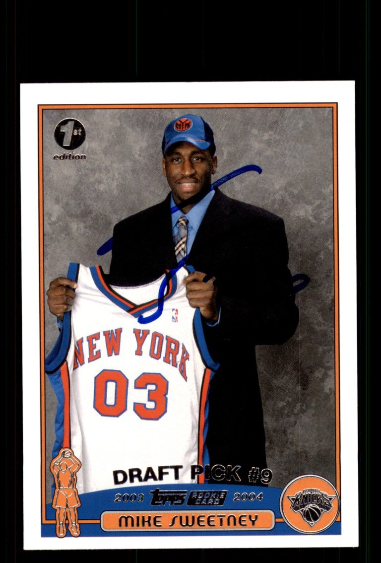 Signed Basketball Card Auto Mike Sweetney 2003-04 Topps 1st Edition #229 Knicks