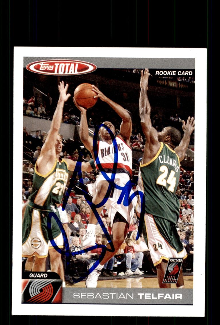 Signed Basketball Card Auto Sebastian Telfair 2004-05 Topps Total #338