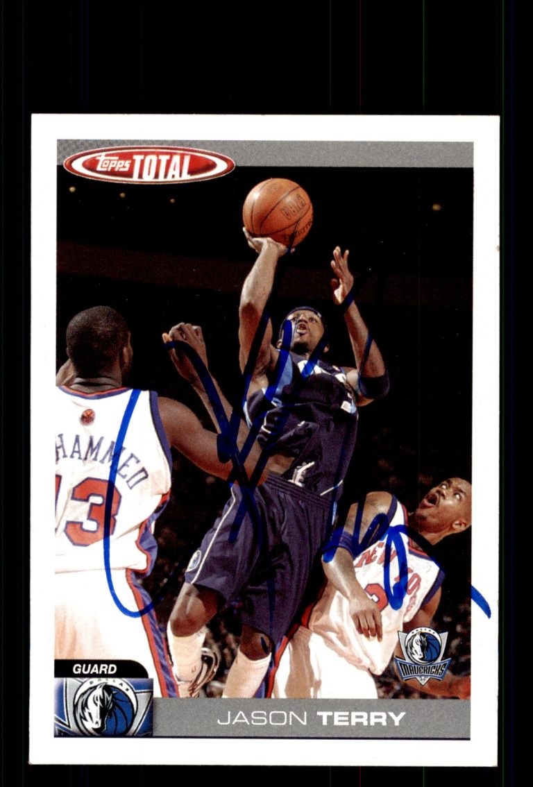 Signed Basketball Card Auto Jason Terry 2004-05 Topps Total #240 Mavericks