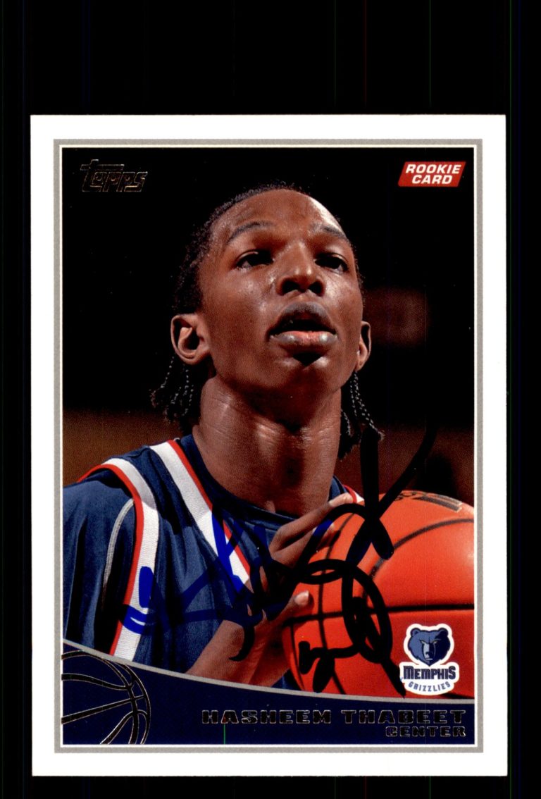 Signed Basketball Card Auto Hasheem Thabeet 2009-10 Topps #318 Memphis Grizzlies