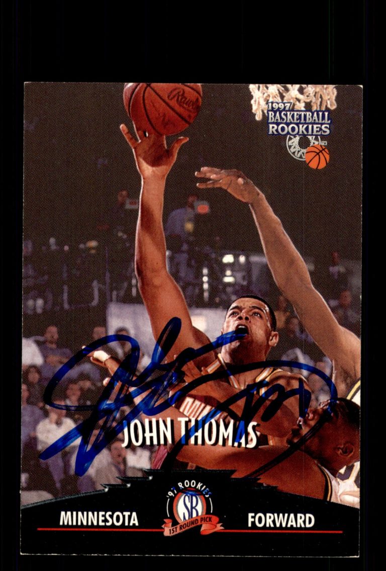 Signed Basketball Card Auto John Thomas 1997 Score Board Rookies #6 Minnesota