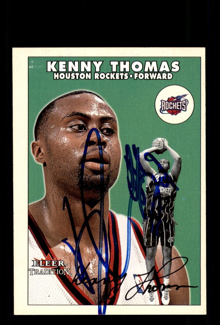 Signed Basketball Card Auto Kenny Thomas 2000-01 Fleer Tradition #120 Rockets