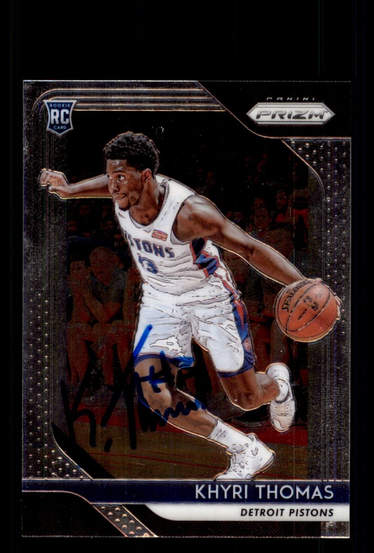 Signed Basketball Card Auto Khyri Thomas 2018-19 Panini Prizm #122 Pistons