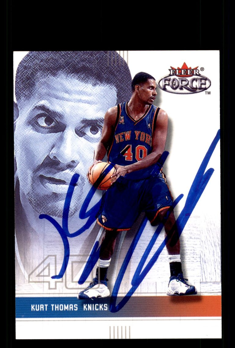 Signed Basketball Card Auto Kurt Thomas 2001-02 Fleer Force #97 New York Knicks