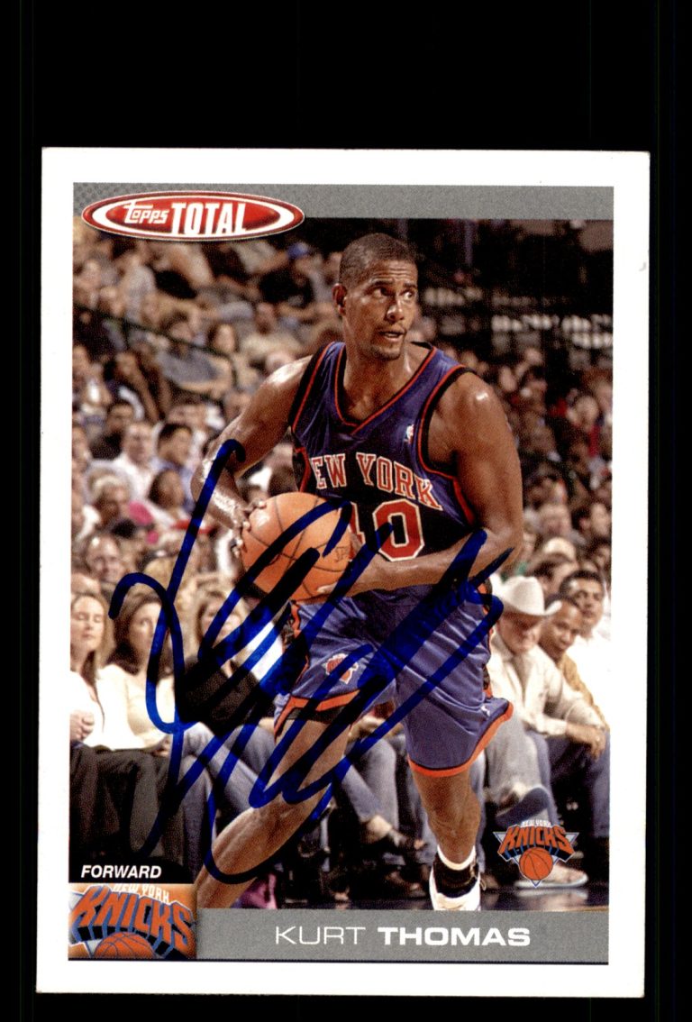 Signed Basketball Card Auto Kurt Thomas 2004-05 Topps Total #201 New York Knicks