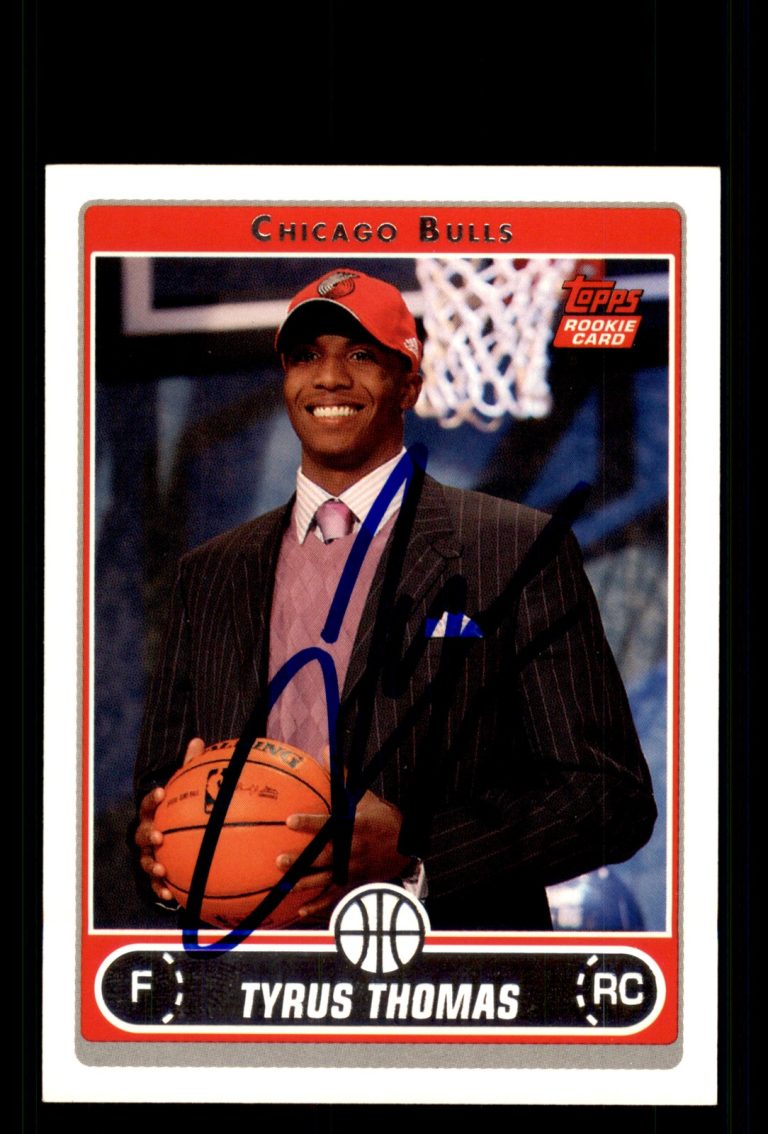 Signed Basketball Card Auto Tyrus Thomas 2006-07 Topps #231b Chicago Bulls