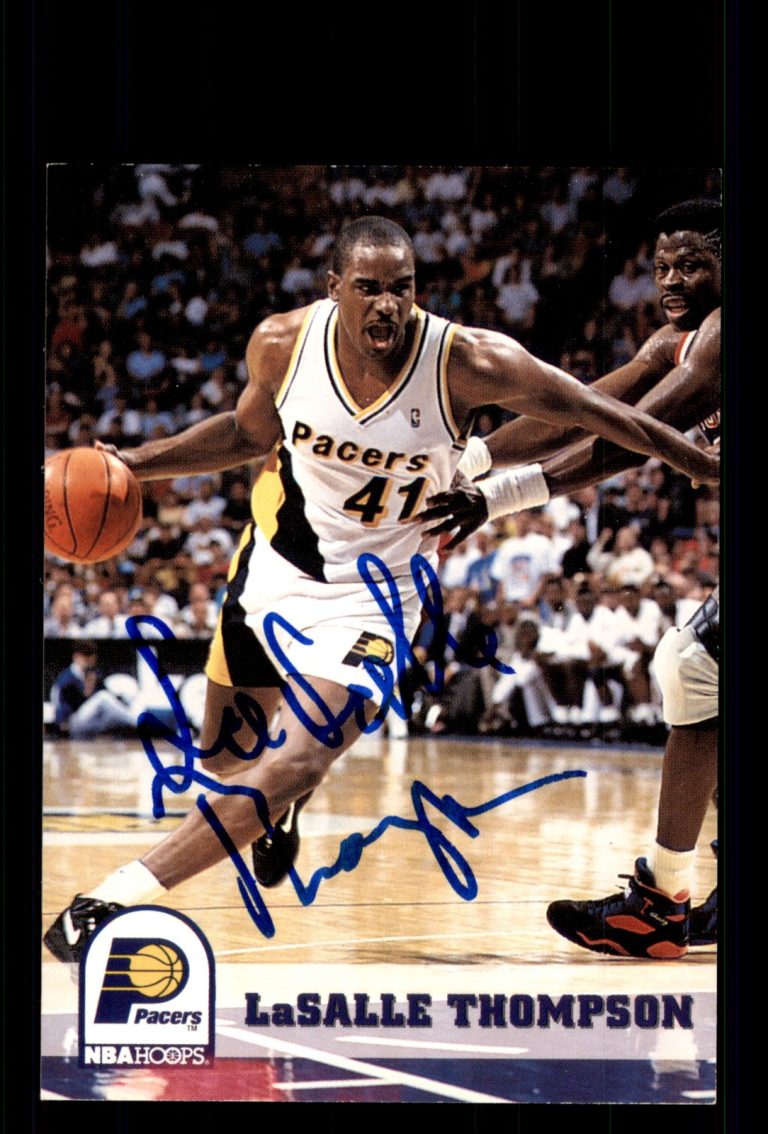 Signed Basketball Card Auto LaSalle Thompson 1993-94 Hoops #348 Indiana Pacers