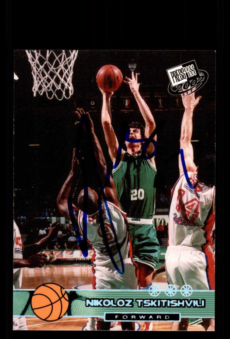 Signed Basketball Card Auto Nikoloz Tskitishvili 2002 Press Pass #27 Treviso
