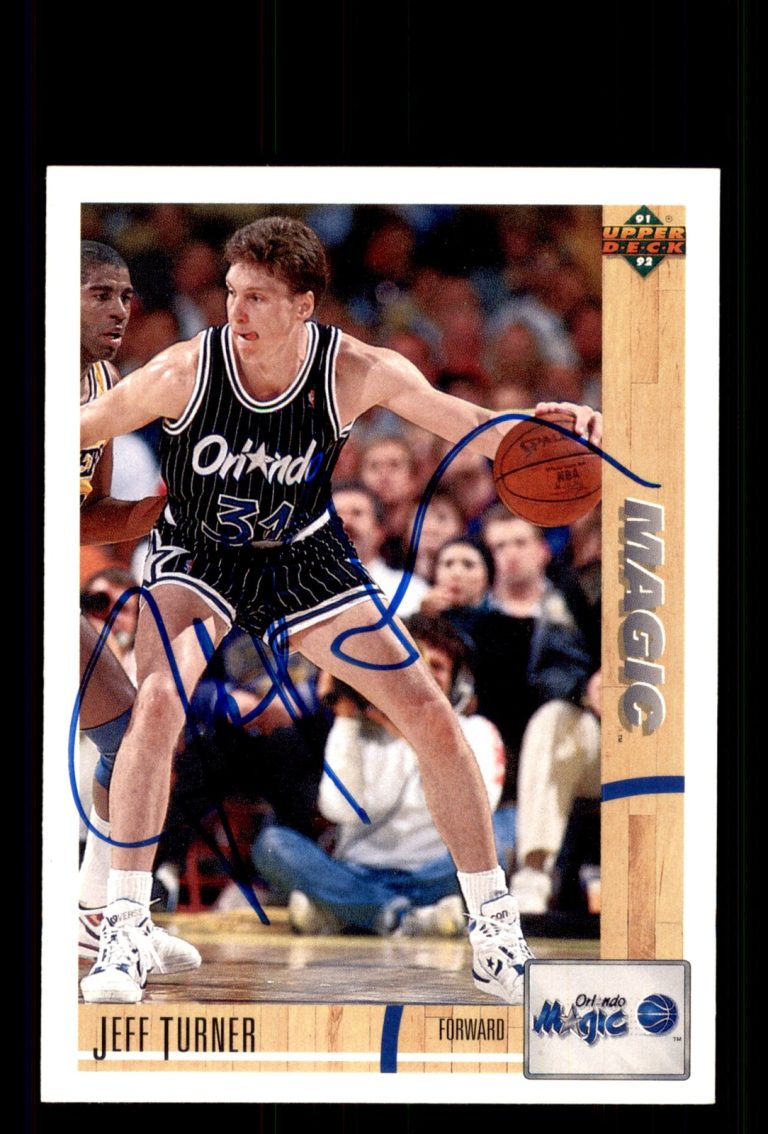 Signed Basketball Card Auto Jeff Turner 1991-92 Upper Deck #304 Orlando Magic