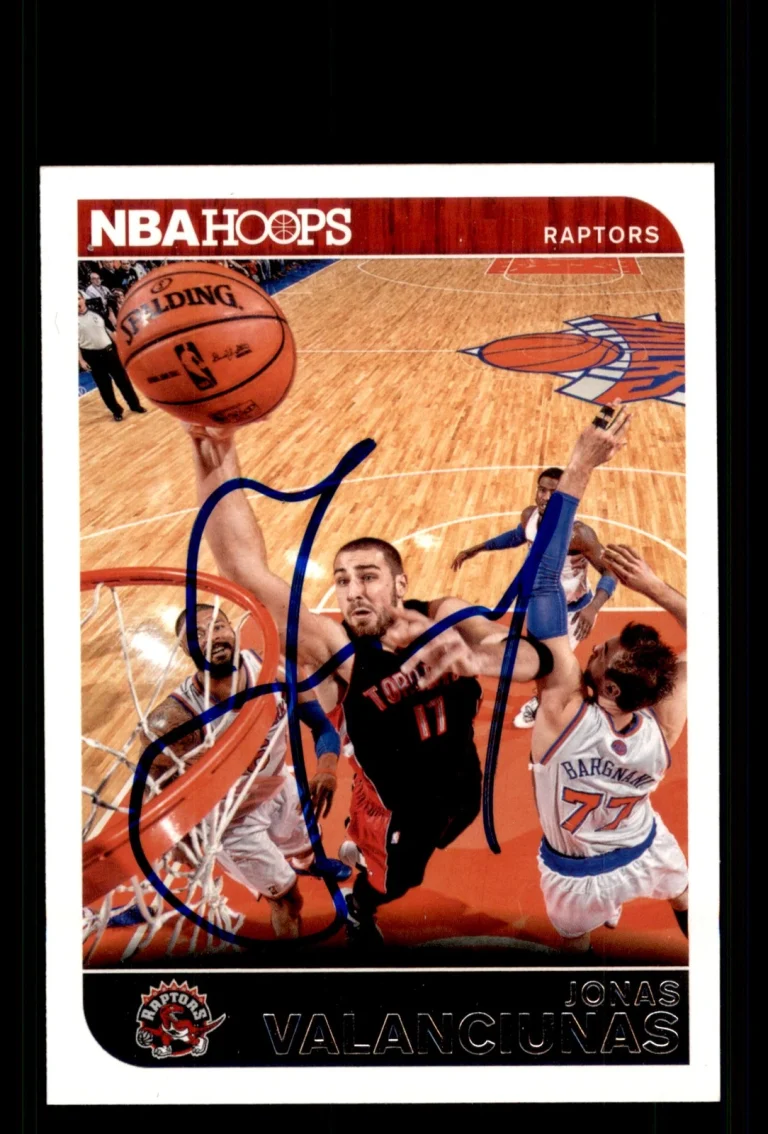 Signed Basketball Card Auto Jonas Valanciunas 2014-15 Hoops #10 Toronto Raptors