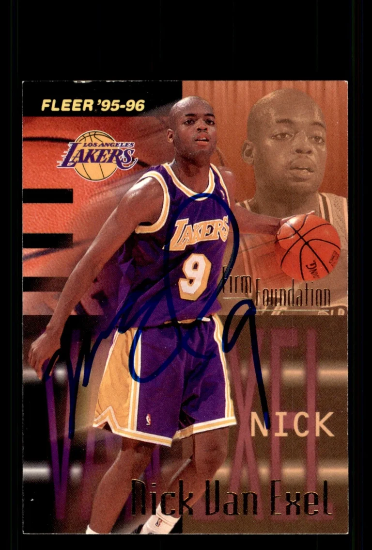 Signed Basketball Card Auto Nick Van Exel 1995-96 Fleer #332 Los Angeles Lakers
