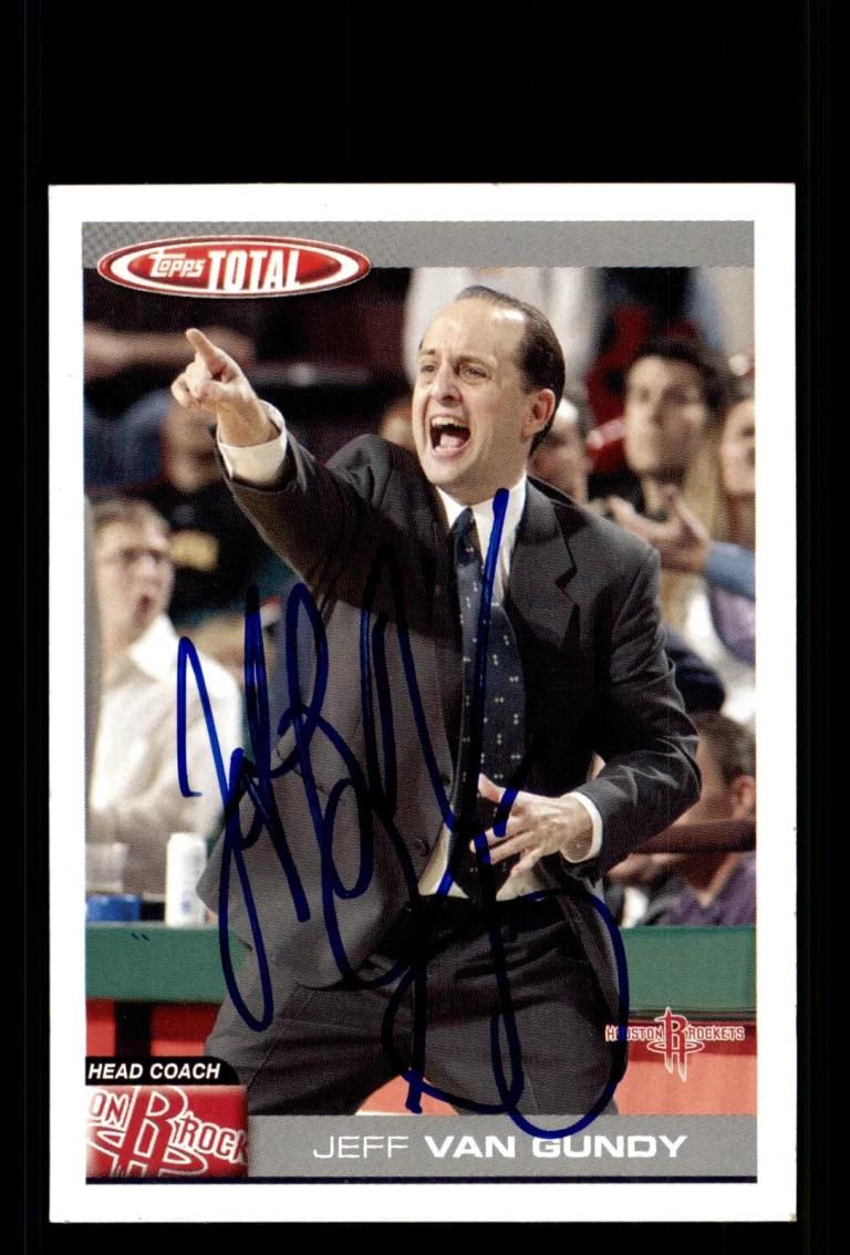 Signed Basketball Card Auto Jeff Van Gundy 2004-05 Topps Total #379 Rockets