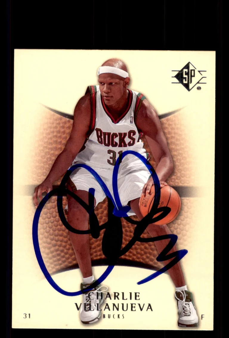 Signed Basketball Card Auto Charlie Villanueva 2007-08 SP Authentic #18 Bucks